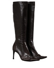 Bottes hautes Dolce & Gabbana femme bout pointu genou US 8,5 EU 38,5 cuir marron