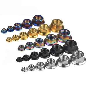 Titanium Nuts Flang Hex Nut Grade 5 Ti Bolts Fastener M5 M6 M8 M10 M12 M14 M16 - Picture 1 of 17