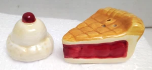 Cherry Pie A la mode Ice Cream MINI Salt And Pepper Set Cracker Barrel  NEW - Picture 1 of 4
