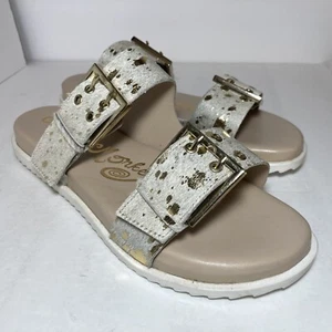 Naughty Monkey Hey Pony White Sandals Slip On Slide Womens Sz 10 Summer Fun Boho - Picture 1 of 9