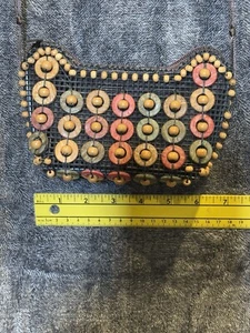 Único Pequeño Multicolor Cuentas Bolso sin asas Bandolera Hippie Boho Bolso de mano - Imagen 1 de 4