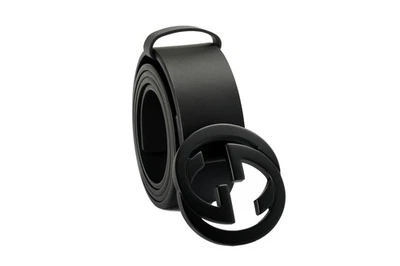 Cinturón Gucci 100% Negro Mate Enclavamiento Hebilla G Decorado US 30 IT 75 Foto 1 de 4