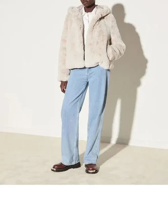 Sandro Paris Women's Coat Size 38 FR / M Faux Fur Overcoat SFPOU00197 - Image 1 of 4