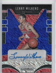 2019-20 Panini Prizm Signatures Blue Shimmer Lenny Wilkens #SG-LWK Auto Hawks - Picture 1 of 2