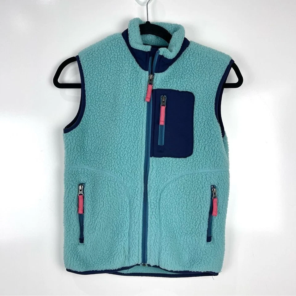 Жилет флисовый шерстяной детский Hanna Andersson без рукавов синий размер 130 США размер 8 - Изображение 1 из 4