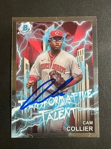 Tarjeta firmada Cam Collier 2023 Bowman cromada inserción en persona IP autógrafo automático - Imagen 1 de 2