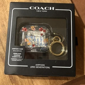 Étui AirPods Coach Wildflower imprimé floral 3ème génération transparent/rouge CG571 - Photo 1 sur 2
