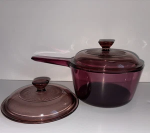 Visions Corning Casseruola Mirtillo Antiaderente Coperchio Pyrex 1 Litro Beccuccio Coperchio Extra - Foto 1 di 13