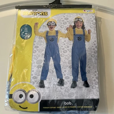 Disfraz Minions Bob Niño 3-4T Amarillo Azul Mono Gafas Halloween Nuevo con Etiquetas Foto 1 de 4