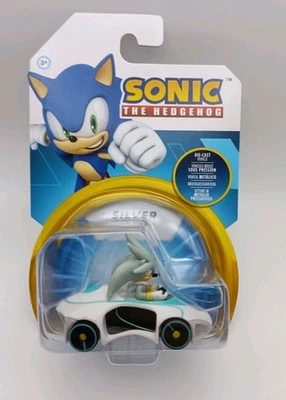 Jakks Pacific Sonic The Hedgehog, Silver Lightron Racer Car, Die-cast Vehicle Foto 1 de 4