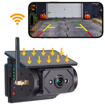 Solar Powered Wireless Magnetic Record Reversing Camera for Car Truck Trailer RV - image 1 of 4