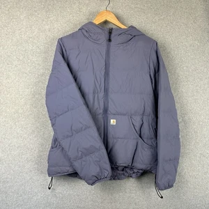 Chaqueta acolchada Carhartt Down Puffer mediana ropa de trabajo acolchada aislada con capucha parka púrpura - Imagen 1 de 8