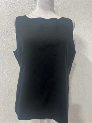 Женская майка Chico's размер 3 черная с глубоким круглым вырезом эластичная без рукавов - Изображение 1 из 4