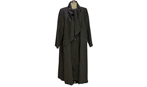 VINTAGE CHRISTIAN DIOR BLACK MAXI COAT WITH ATTACHED SCARF DESIGNER COAT - Picture 1 of 10