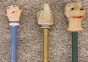 Antique Lot of Figural Animal Head Walking Stick Canes - Dog, Elephant, Monkey - Picture 1 of 11