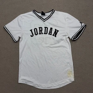 Jordan Jesey Youth White Large 12 - 13 Years Old Short Sleeve Performance Boy 23 - Picture 1 of 12