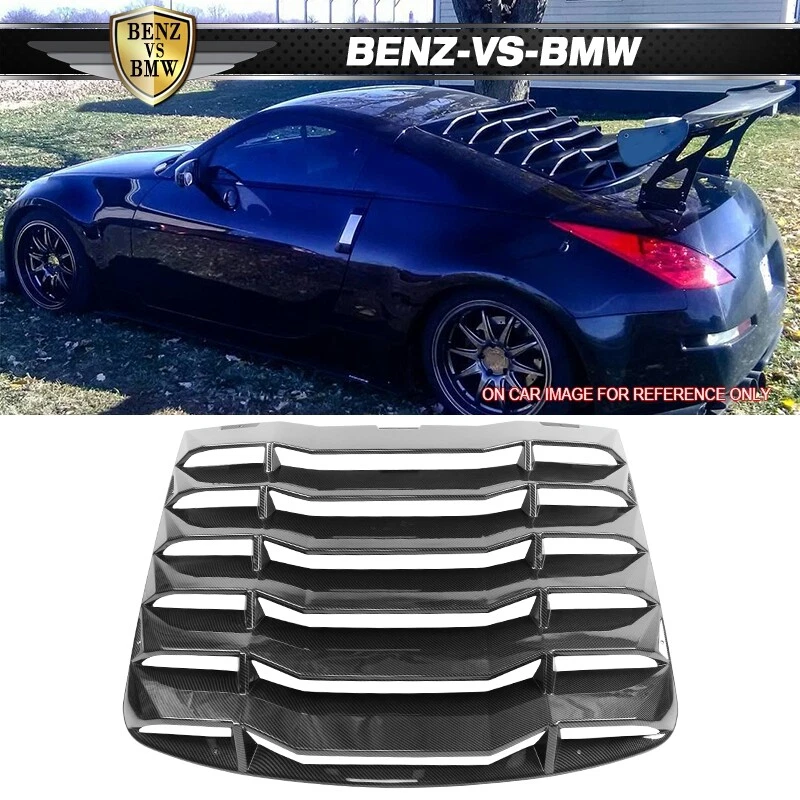 Fits 03-08 Nissan 350Z Coupe Rear Window Louvers Cover ABS Carbon Fiber Print - Image 1 of 4