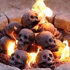 Ceramic Halloween Decor Fireproof Fire Pit Skull Wood Fireplace Firepit Re