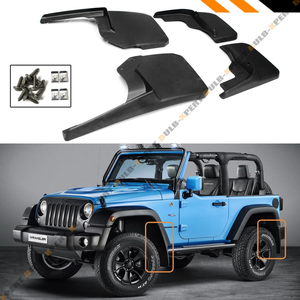 Guardabarros delanteros y traseros JK JKU 2007-18 para Jeep Wrangler 4 piezas Foto 1 de 4