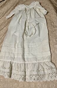 Vintage hand-sewn Christening/Baptism gown, white