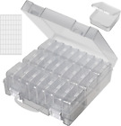 JIZIYRUO Clear Bead Organizer Box, 24Pcs Small Plastic Bead Storage Containers,