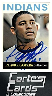 Ezequiel Carrera 2013  Topps Heritage #362 Indians TTM/IP Signed Autographed - Image 1 of 2