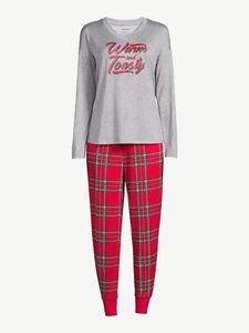 Womens Sleepwear Pajama Set Warm & Toasty red pants shirt S 4-6 or XL 16-18 - Picture 1 of 2