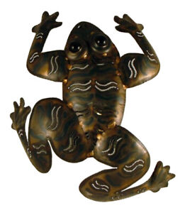 Hand Crafted Frog Light Wall Sconce 14 Inch Metal Decor