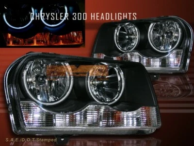05-09 FAROS CHRYSLER 300 TWIN HALO CCFL NEGROS 06 07 08 Foto 1 de 3