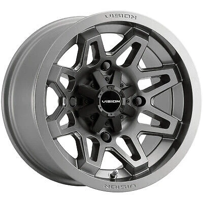 4-Vision UTV 416 Seven 12x8 4x110 -10.2mm Gunmetal Wheels Rims 12" Inch - Image 1 of 2