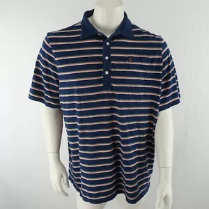 Polo uomo Criquet con tasca 2XL cotone biologico blu a righe - Foto 1 di 6