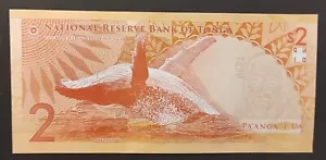 Iles des Tonga Pacifique Sud billet de 2 Pa'anga de 2023 Baleine Neuf - UNC - Foto 1 di 2