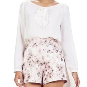Lauren Conrad Runway floral brocade high waisted shorts size 10 - Picture 1 of 9