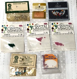 NEW Jewel Beads Mixed Lot 6+ Pks Crystals Rhinestones Needlework Sew Swarovski - Picture 1 of 13