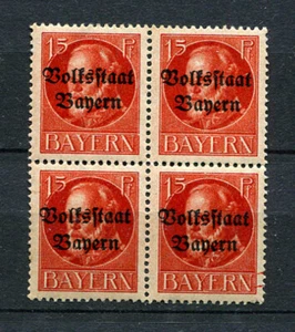German States - Bayern : 15 Pfennig Volksstaat Bayern block of 4 - mint - Picture 1 of 2