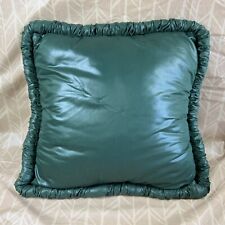 Vintage 80’s Croscill Satin Hunter Green Boudoir Throw Pillow 18 X 18 USA EUC