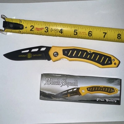 Navaja de Bolsillo Táctica Acero Inoxidable “Black Squall” Nueva en Caja Hoja Chipaway Marcado Foto 1 de 4