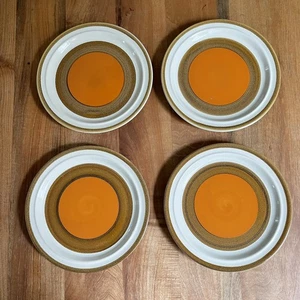 4 Vintage 70s Stonecrest “Desert Sun” 7” Salad Plates Orange 223 Andre Ponche - Picture 1 of 5