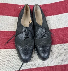 Salvatore Ferragamo ltaly Ferrara Budapester Oxford-Schuhe marineblau schwarz Damengröße 9 - Bild 1 von 9