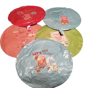 Peppa Pig Set 7 Palloncini in Foil realizzati per gonfiaggio con elio papà mamma maiale - Foto 1 di 4
