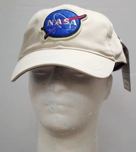 Cappellino baseball NASA strapback panna taglia unica regolabile ricamato rosso canoa - Foto 1 di 7