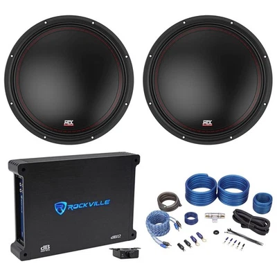 (2) Subwoofers de áudio veicular MTX 3512-04 12" 1000w SVC 4-ohm + amplificador mono + kit de amplificador - Imagem 1 de 4