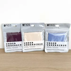Figs 3-Pack Thong Under Underscrubs Size XL Burgundy Ivory Blue Seamless New - Picture 1 of 9