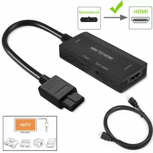 N64 To HDMI Converter Adapter HD Cable For Nintendo Gamecube NES SNES N64 Series - Picture 1 of 12