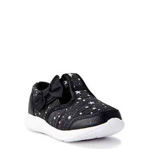 Athletic Works Toddler Girls’ T-Strap Sneakers, Size 7 Black & Stars - Picture 1 of 3