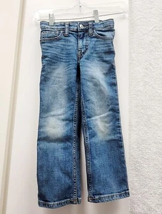 Girls Cat & Jack Size 4 Straight Stretch Blue Jeans Adjustable Waist - Picture 1 of 3