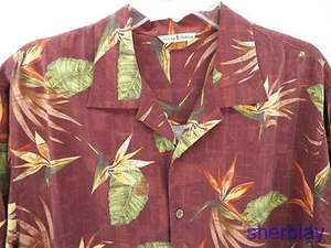 MENS TOMMY BAHAMA ALOHA HAWAIIAN FLORAL 100% SILK SHIRT L 83 - T32242 - Picture 1 of 4