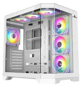 Iceberg Gaming PC Case Crystal Edge White Three Tempered Glass and seven fans - Picture 1 of 10