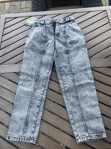 Vtg 1980s Lee Air Gear Jeans Acid Wash Aviator Pilot Cargo Utility Boys 10 Reg - Picture 1 of 9