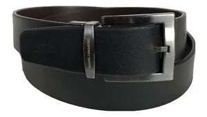 Goeffrey Beene Men’s Reversible Belt Sz 42 Black Brown Leather Made In Italy - Picture 1 of 10